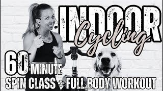 60 MIN INDOOR CYCLING FULL CLASS  FULL BODY WORKOUT  on and off the bike [upl. by Aciraj]