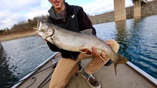 LAKE TROUT in New Jersey Fishing Bladebaits in ULTRA Clear Water [upl. by Nnaael]