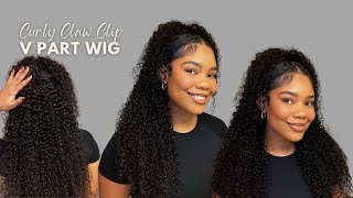 V Part Wig Curly Claw Clip Half Up Half Down Ft Nadula Hair [upl. by Sunday999]