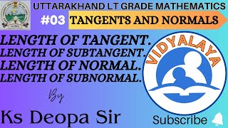 LENGTH OF TANGENT NORMAL SUBTANGENT AND SUBNORMAL by Ks Deopa Sirlt grade maths [upl. by Netneuq536]