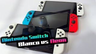 Te muestro el Nintendo Switch Oled Blanco vs el color Neon existen diferencias a parte del color [upl. by Arrait]