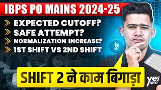 Expected IBPS PO Mains Cutoff 2024  Safe Attempts  1st and 2nd Shift Analysis  Bank Exams 2024 [upl. by Deehsar]