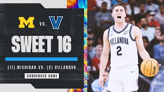 Villanova vs Michigan  Sweet 16 NCAA tournament extended highlights [upl. by Ilojne]