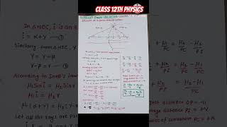 Refraction at Convex Spherical SurfaceEasy Class 12 Derivationtrickspyqrayoptics neet cbse [upl. by Artaed133]