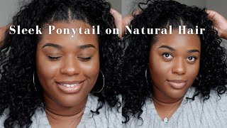 Sleek Ponytail on Natural Hair  YT Shorts styled High ponytail Tutorial [upl. by Eulalee]