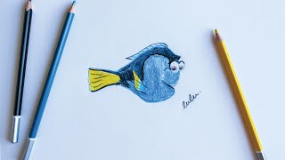 Dory Drawing and coloring for Kids Nemo Cartoon [upl. by Aihtnis]