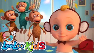 Five Little Monkeys  Ten in the Bed 🥰 Toddler Music and Nursery Rhymes by LooLoo Kids [upl. by Inoliel]