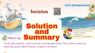 Invictus poem Solution Invictus Solution Invictus poem Summary English Ferry Class 8 solution [upl. by Colton]