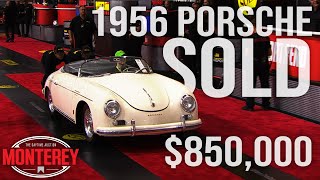 SOLD for 850000 1956 Porsche 356A 1500 GS Carrera Speedster  Mecum Monterey 2023 [upl. by Ecidnarb]