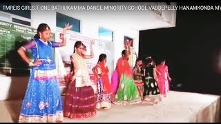 TMREIS GIRLS TELANGANA BATHUKAMMA DANCE MINORITY SCHOOL VADDEPELLY HANAMKONDA MY STUDENTS [upl. by Elocim]