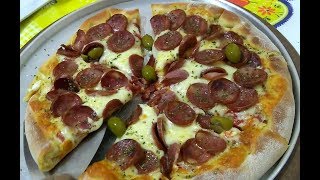 PIZZA COM BORDA RECHEADA NO FORNO DOMÉSTICO [upl. by Nofets411]