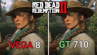 Red Dead Redemption 2 Gt 710 Vs Vega 8  Benchmark  FPS Comparison  Windows 11 [upl. by Aiksa]