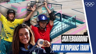 🛹How skateboarders train🤯  How Olympians Train [upl. by Hill]