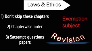 Laws amp Ethics Revision study plan cma inter [upl. by Akkahs]