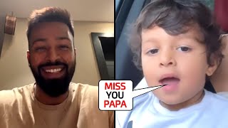 Hardik Pandya started crying while talking with Son Agastya in call after divorce with wife Natasa [upl. by Aierdna426]