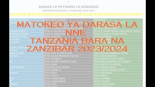 MATOKEO YA DARASA LA NNE 2023 2024 TANZANIA BARA NA ZANZIBAR YAMETOKA [upl. by Eugeniusz]