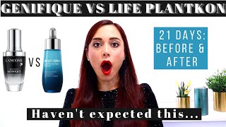 LANCOME GENIFIQUE VS BIOTHERM LIFE PLANKTON ELIXIR SERUMS  REVIEW amp 3 WEEKS BEFORE amp AFTER 😱😱 [upl. by Jessi]