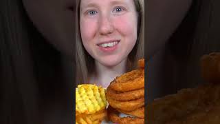 ASMR ONION RINGS MUKBANG shorts [upl. by Atcliffe]