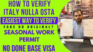 Italy Work Permit Process Decreto FlussiNulla Osta Permesso di Soggiorno per Lavoro [upl. by Mall]