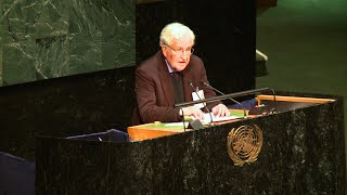 In UN Speech Noam Chomsky Blasts United States for Supporting Israel Blocking Palestinian State [upl. by Eilyac]