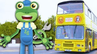 Geckos Real Vehicles  Trucks Buses Excavators Diggers  Trucks For Kids  Kids Videos [upl. by Burger]