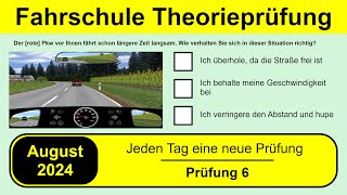 🚘 Führerschein Theorieprüfung Klasse B 🚗 August 2024  Prüfung 6 🎓📚 [upl. by Devinne]