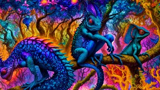 Psychedelic Trance Mix 2025  Gecko  Animal Mix AI Graphic Visuals [upl. by Hill697]