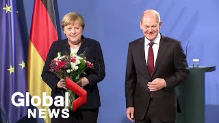 Angela Merkel era comes to an end as Olaf Scholz takes over as German chancellor [upl. by Jerald402]