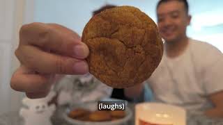 Baking NEW Trader Joes Pumpkin amp Spice Snickerdoodle Cookies amp Review  🎃 🍪 [upl. by Yanad]