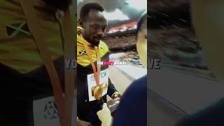 He Crashed Into Usain Bolt 😬 But Then Gave Him A Gift [upl. by Anaet]