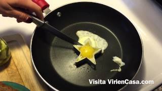 Como hacer un huevo estrellado en forma de estrella   DIY Egg with star shape [upl. by Stephens]