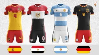 World Cup 2018 Flag Kits ⚽ 32 Stunning World Cup Flag Kit Concepts ⚽ Footchampion [upl. by Fontana174]