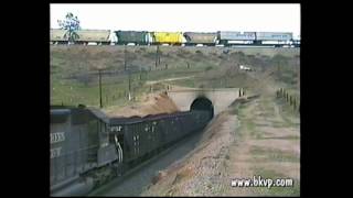 15 engines on a loaded Southern Pacific coal train on Tehachapi Loop [upl. by Eednyl]