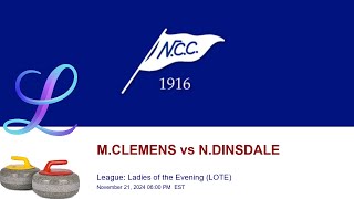 🥌 NCC League Ladies of the Evening LOTE  MCLEMENS vs NDINSDALE [upl. by Senhauser]