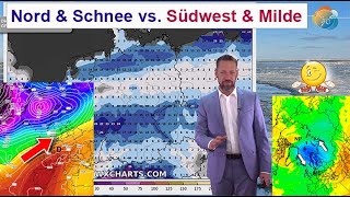 Nach trockener Kälte Nord amp Schnee oder Südwest amp Milde mit Regen Wettervorhersage 0916012024 [upl. by Fasa]