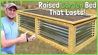 How To Build A Large Raised Garden Bed Out of Wood and Corrugated Steel [upl. by Bubalo]