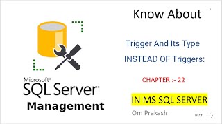 Triggers AND Types of Triggers in SQL Server  INSTEAD OF Triggers [upl. by Hale289]