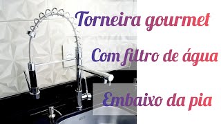 Torneira monocomando com filtro de água embaixo da pia cozinha torneiragourmet [upl. by Minnnie]