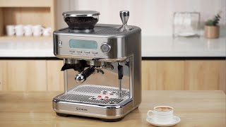 Stirling Premium Espresso Machine With Grinder Unboxing amp Setup Video [upl. by Nelyahs]