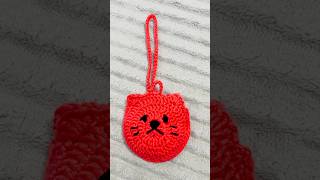 Crochet mini cat pouch for AirPods crocheting crochetshorts crochet [upl. by Jarrid]