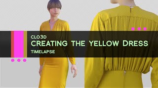 CLO3D Creating the Yellow Dress [upl. by Seroled]