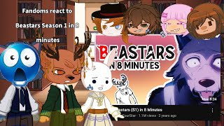 Fandoms react to Beastars season 1 in 8 minutes  FandomsProject Sekai BSD and BEASTARS [upl. by Nevyar403]