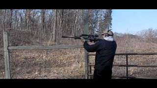 Shooting the 50 BMG rifle unsupported from the shoulder on high speed video [upl. by Daphie]