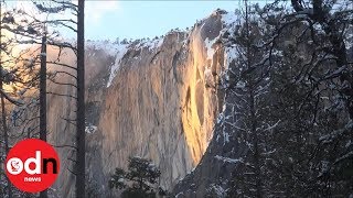 Mesmerising firefall stuns Yosemite park visitors [upl. by Marigold]