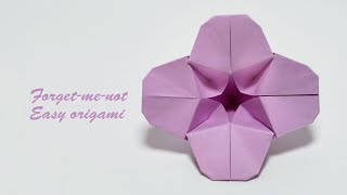 Super Easy Forgetmenot Flower Origami Tutorial Step by Step  Origami with Josie [upl. by Ahsyekat770]