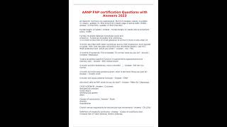 AANP FNP CERTIFICATION QUESTIONS WITH ANSWERS 2023 [upl. by Lemuela]