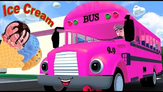 Wheels On The Bus  Ice Cream Phonics Song  cartoon Like Bebefin DelTvKids [upl. by Attemaj]