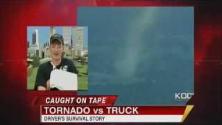 Caught on Tape Driver Survives Tornados Wrath Tractor Trailer Destroyed in Seconds 2011 [upl. by Tomkins881]