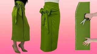 How to Make Wrap Skirt with Side Knot Detailed for Beginners [upl. by Morgana846]