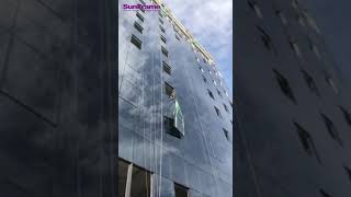 Facade Works Glass Installation of Curtain Wall  Guyana Pegasus Hotel project curtainwall glass [upl. by Sherwin]